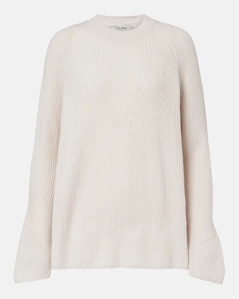 Max Mara Pullover Molveno aus Wolle Weiß