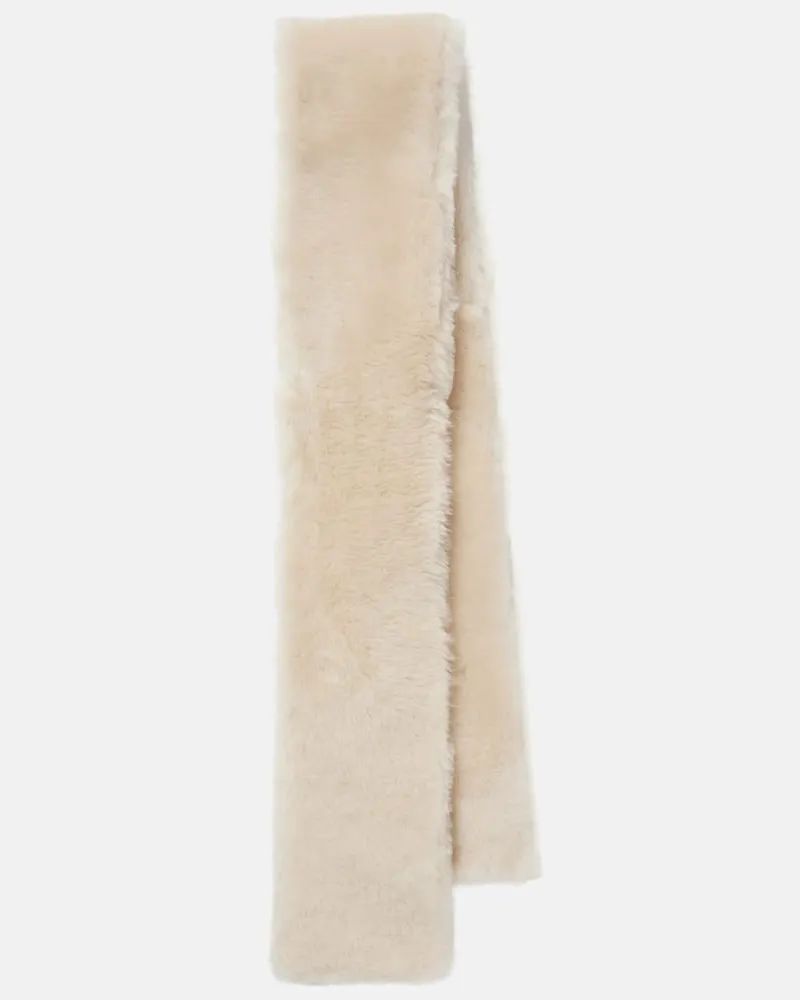 Totême Schal aus Shearling Weiß