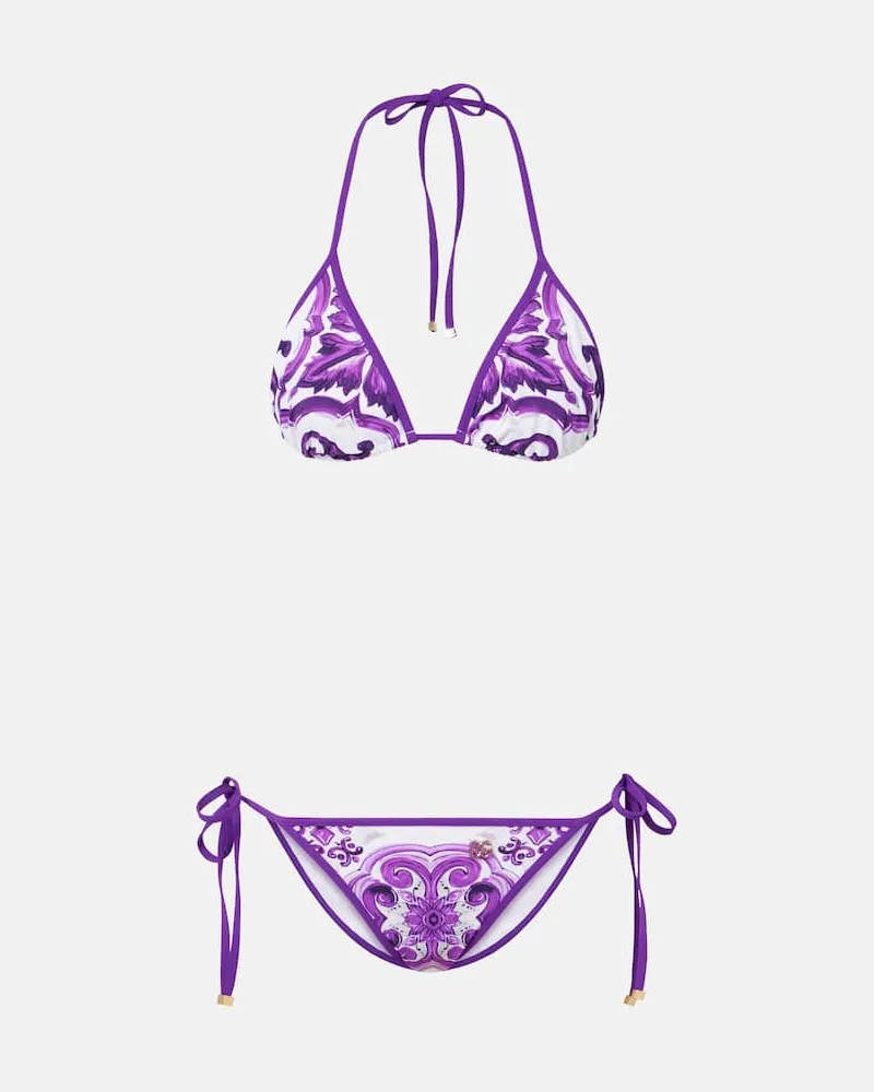 Dolce & Gabbana Bedruckter Bikini Lila