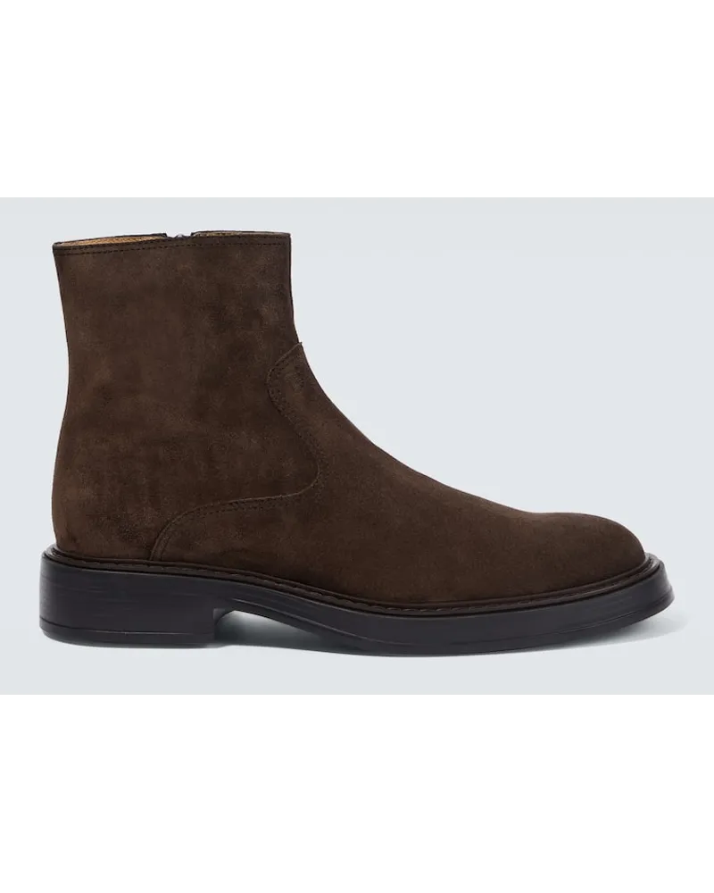 TOD'S Ankle Boots aus Veloursleder Braun