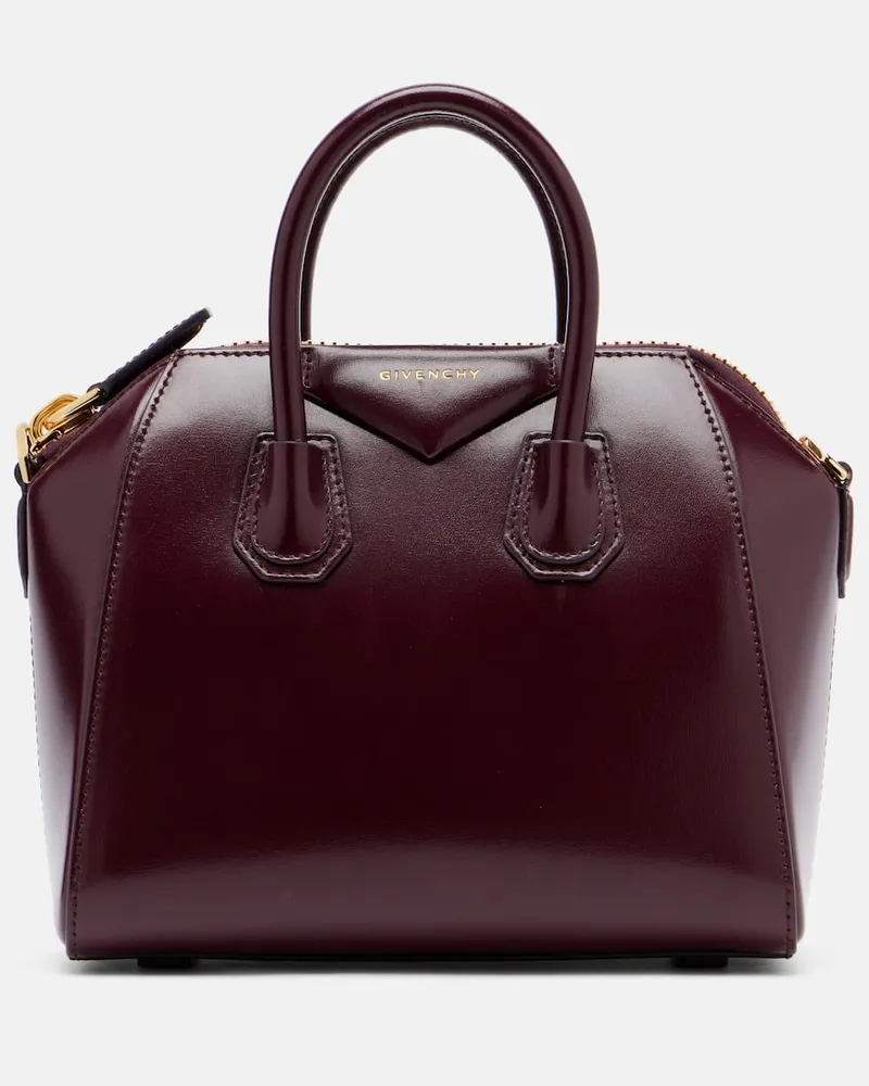 Givenchy Tote Bag Antigona Mini aus Leder Burgunderrot