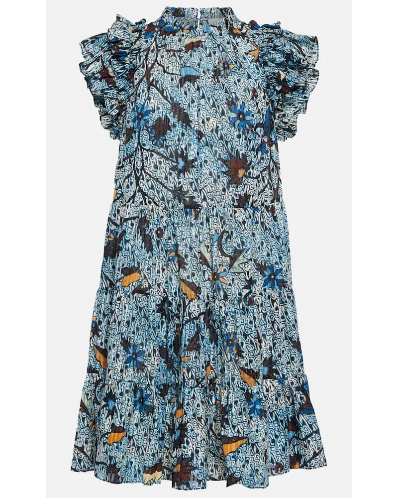 Ulla Johnson Bedrucktes Minikleid Denia Blau