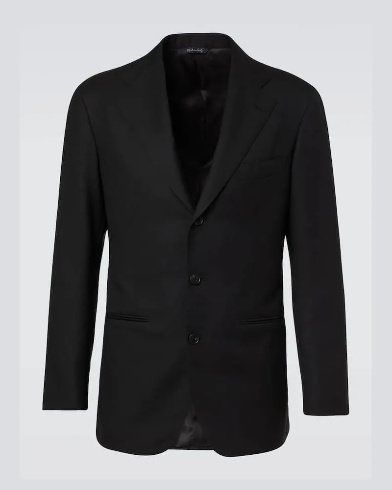 SAMAN AMEL Anzugjacke aus Wolle Schwarz