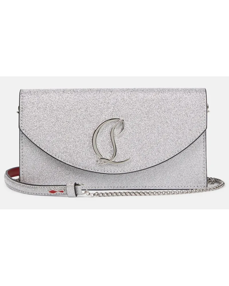 Christian Louboutin Clutch Loubi54 aus Leder aus Leder Silber