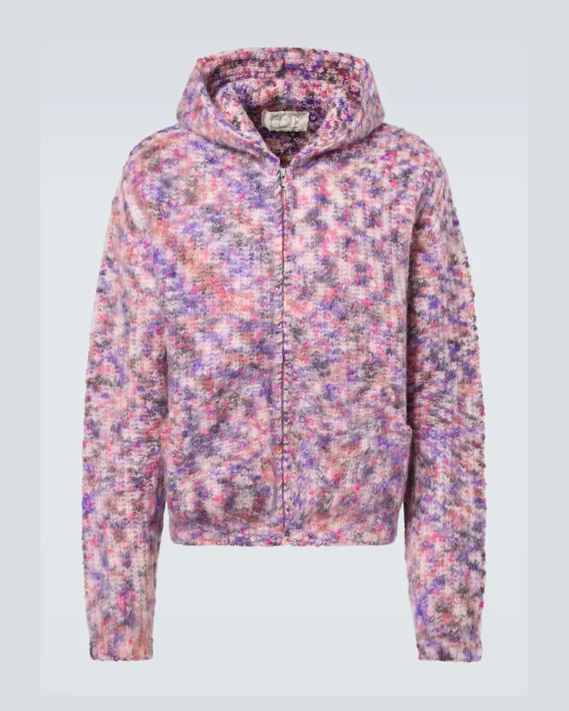 ERL Kapuzenjacke aus Wolle, Mohair und Baumwolle Rosa