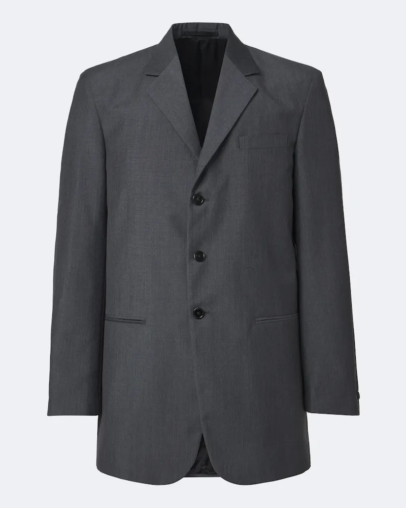 Jil Sander Blazer aus Wolle und Mohair Grau