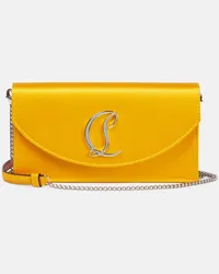 Christian Louboutin Clutch Loubi54 aus Satin Gelb