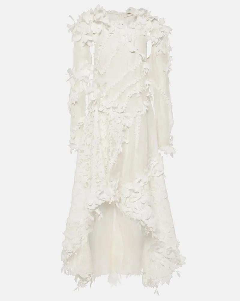 Zimmermann Midikleid Tranquillity aus Organza Weiß