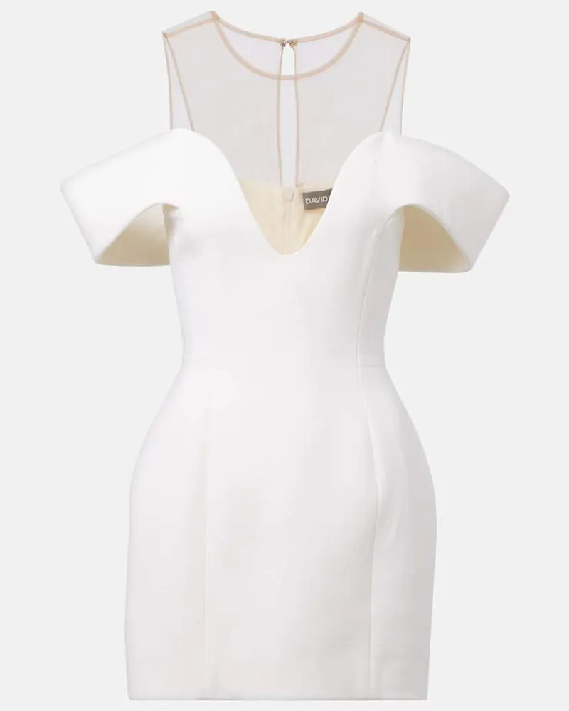 David Koma Off-Shoulder-Minikleid aus Wolle Weiß