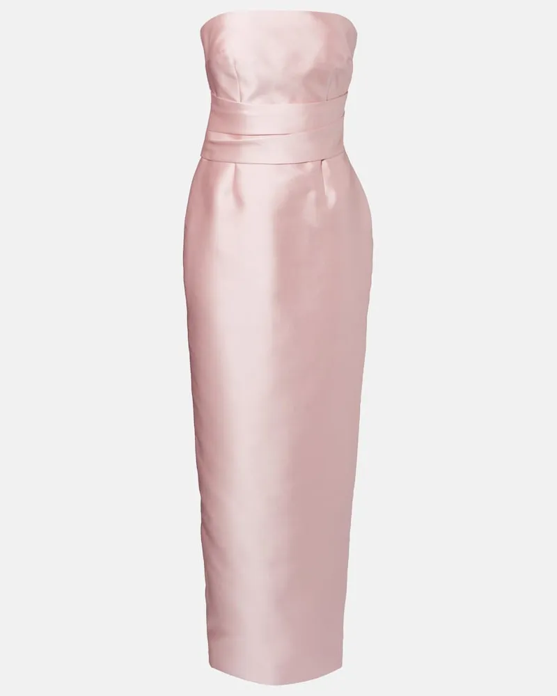 Solace London Robe Ingrid aus Satin Rosa