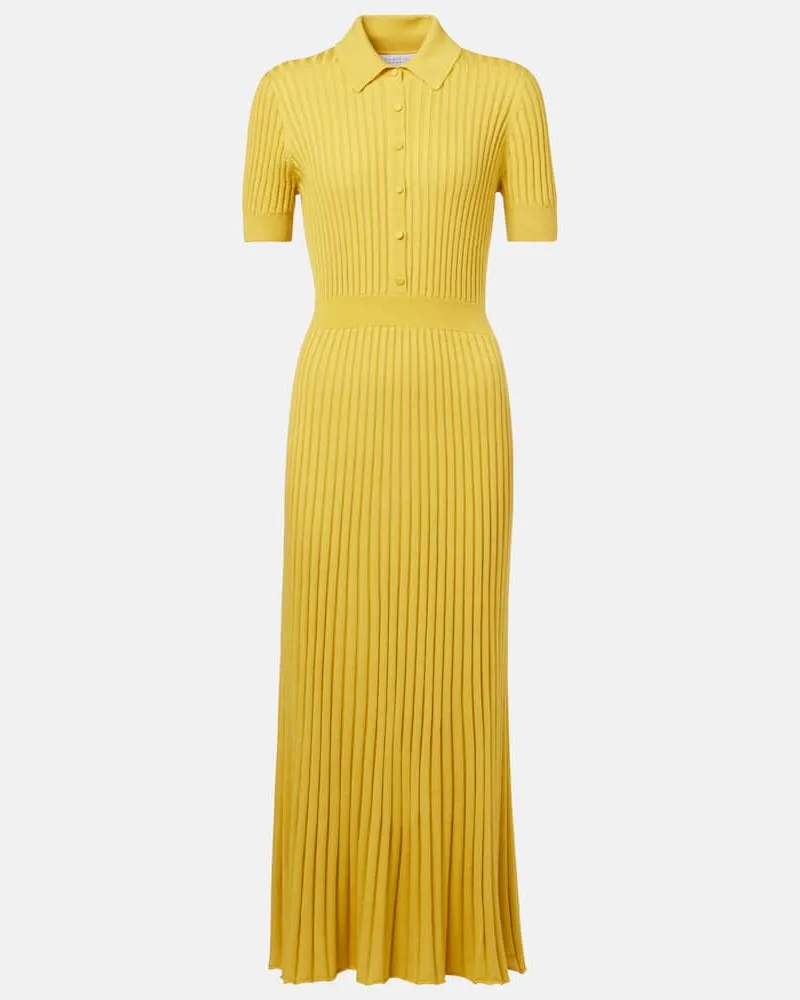 Gabriela Hearst Polokleid aus Kaschmir und Seide Gelb