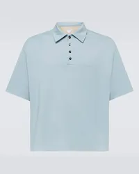 Bottega Veneta Polohemd aus Baumwoll-Jersey Blau