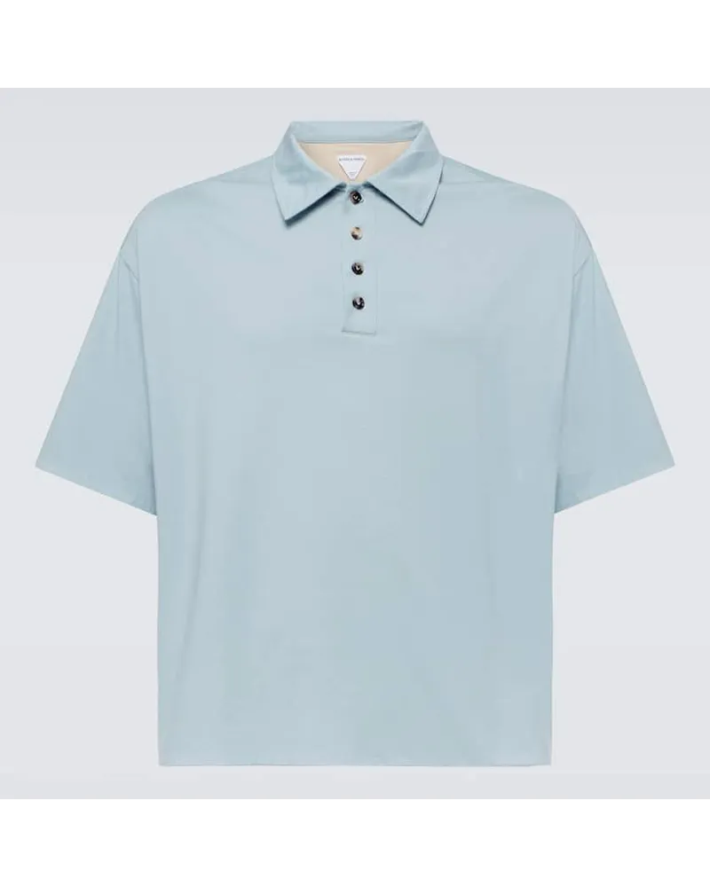 Bottega Veneta Polohemd aus Baumwoll-Jersey Blau