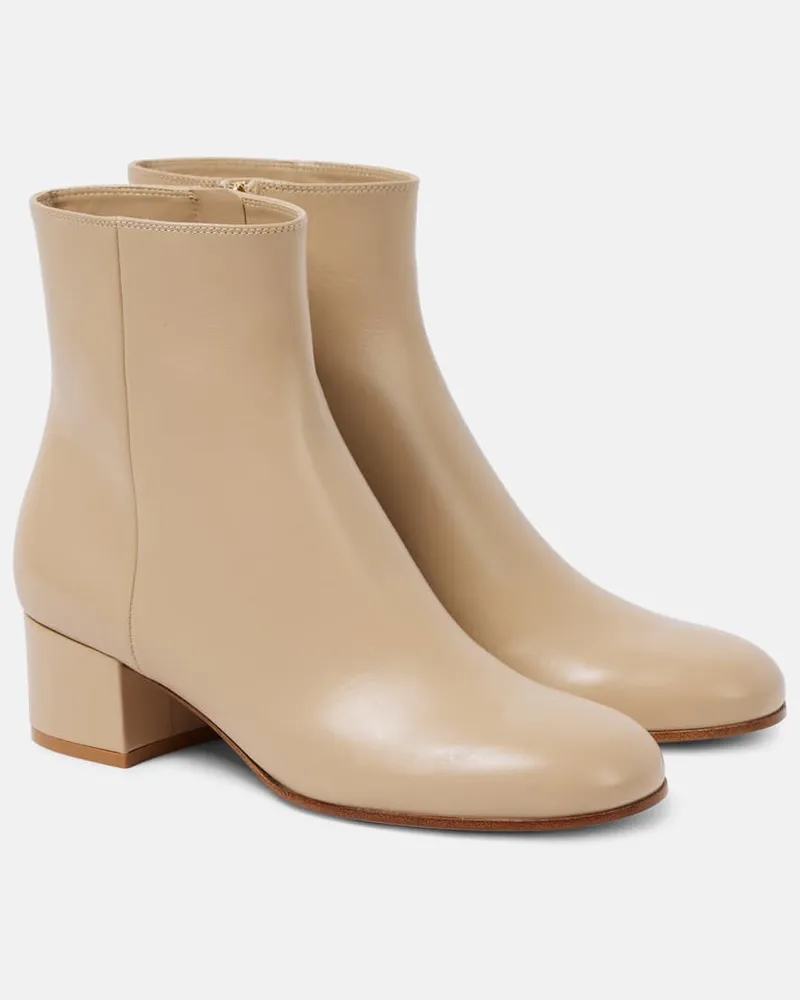 Gianvito Rossi Ankle Boots Joelle 45 aus Leder Beige