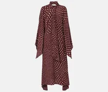 Midikleid aus Seide mit Polka-Dots