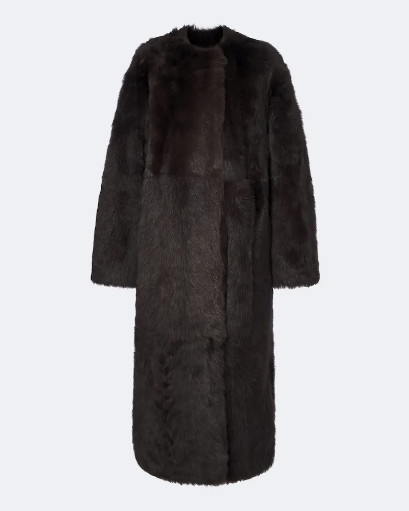 Totême Mantel aus Shearling Braun