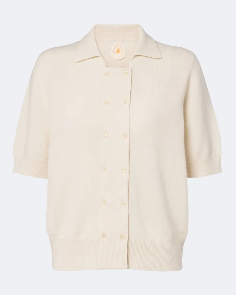 Jardin des Orangers Cardigan aus Wolle und Kaschmir Weiß