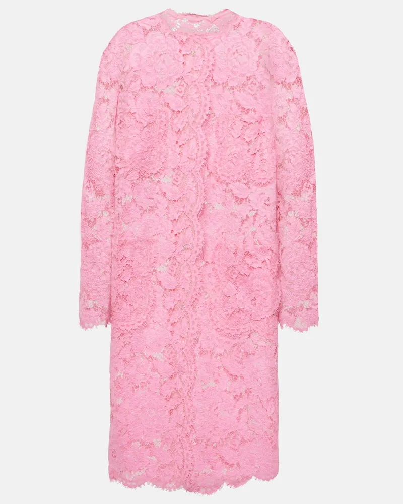 Dolce & Gabbana Midikleid aus Spitze Rosa