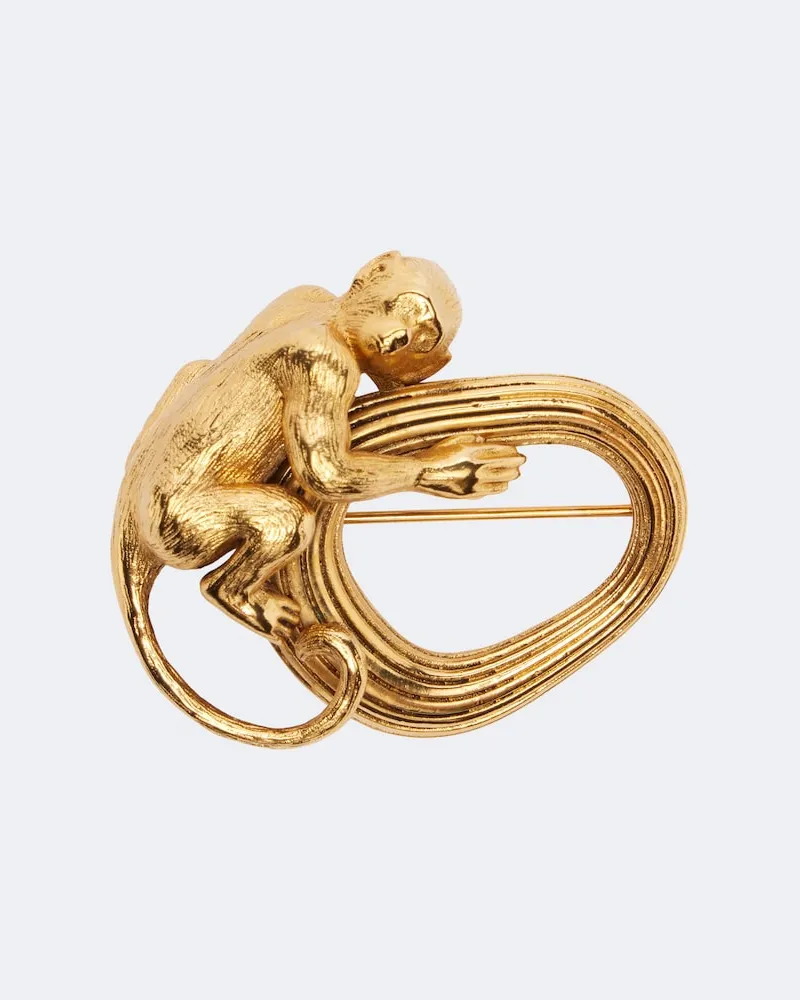 KHAITE Brosche Monkey, 18kt vergoldet Gold