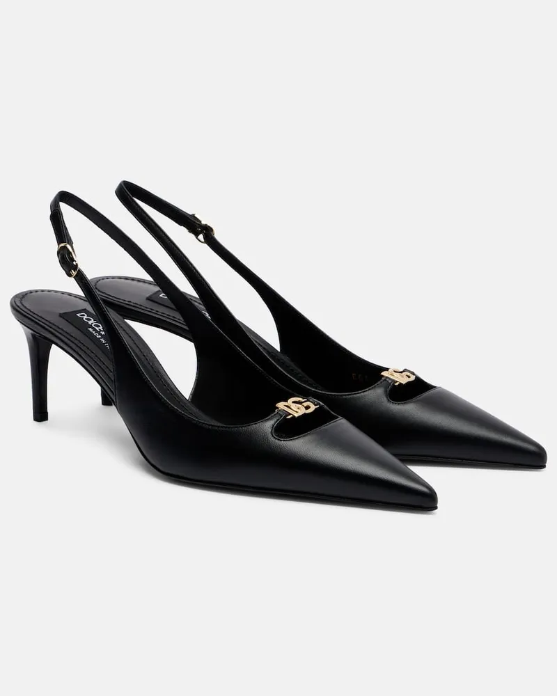 Dolce & Gabbana Slingback-Pumps Lollo DG 60 aus Leder Schwarz
