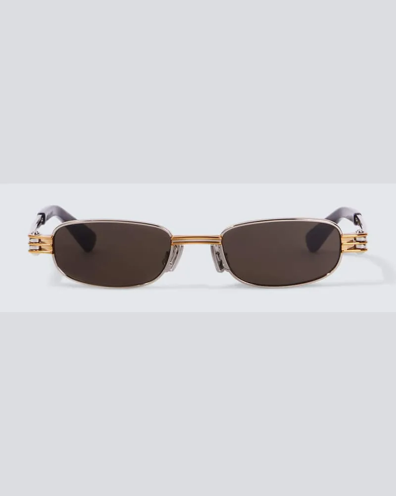 Bottega Veneta Eckige Sonnenbrille Bolt Silber