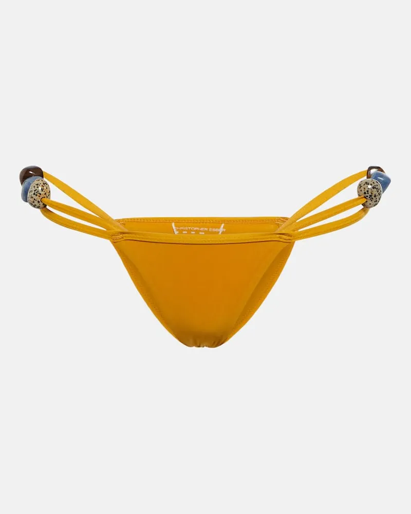 Christopher Esber Verziertes Bikini-Höschen Gelb