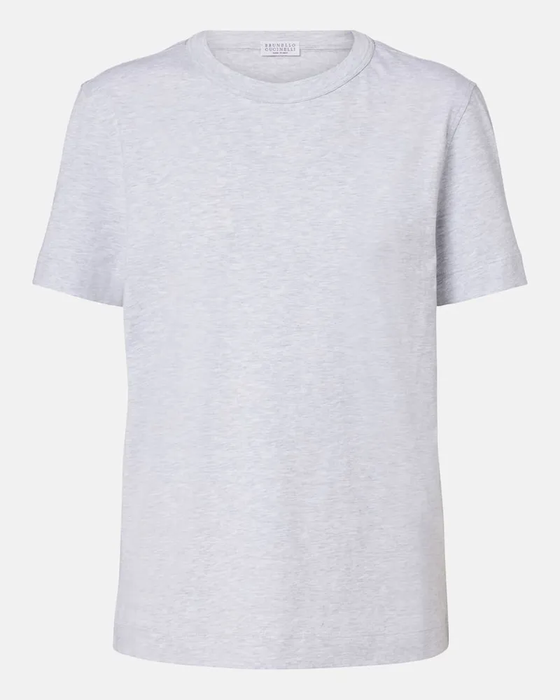 Brunello Cucinelli T-Shirt aus Baumwoll-Jersey Grau