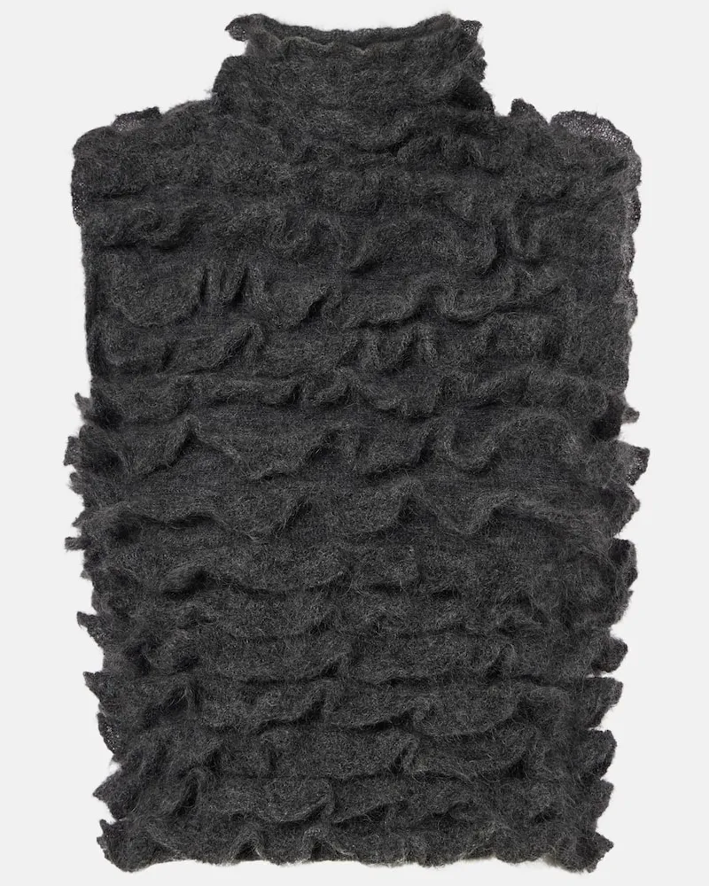 Alaïa Alaïa Cropped-Top aus einem Mohairgemisch Grau