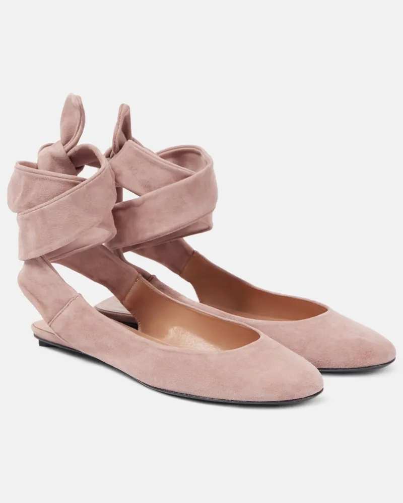 ATTICO Ballerinas Cloe aus Veloursleder Rosa