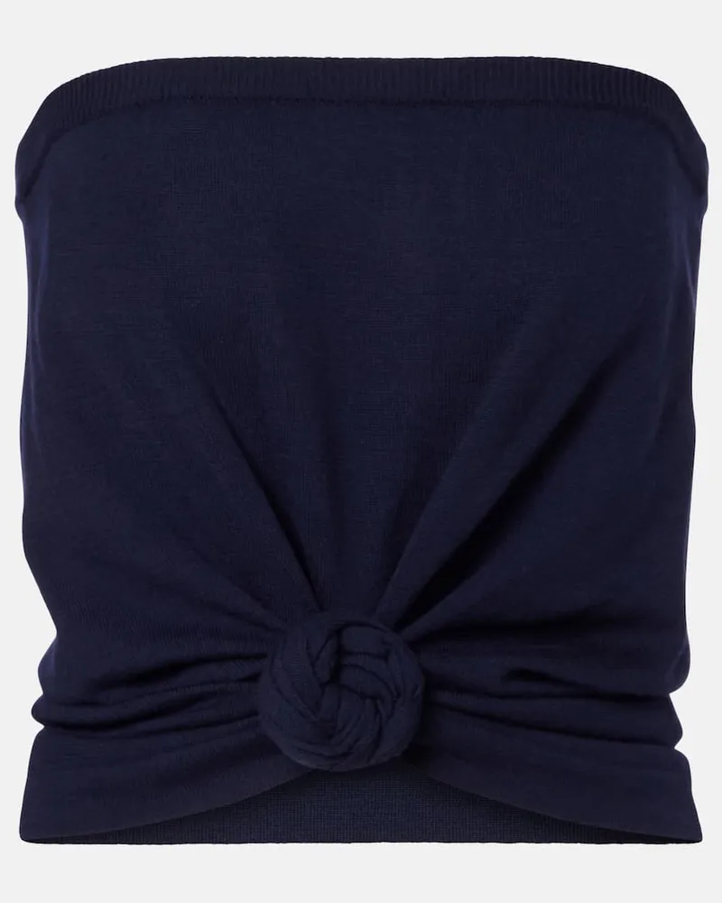 Magda Butrym Top aus Wolle Blau