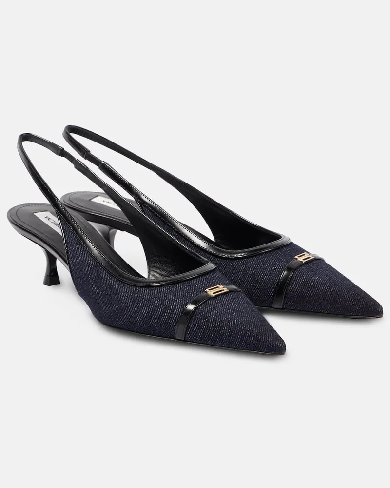 Victoria Beckham Slingback-Pumps aus Denim Blau