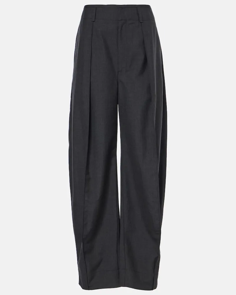 Christophe Lemaire Weite Hose aus Twill Schwarz