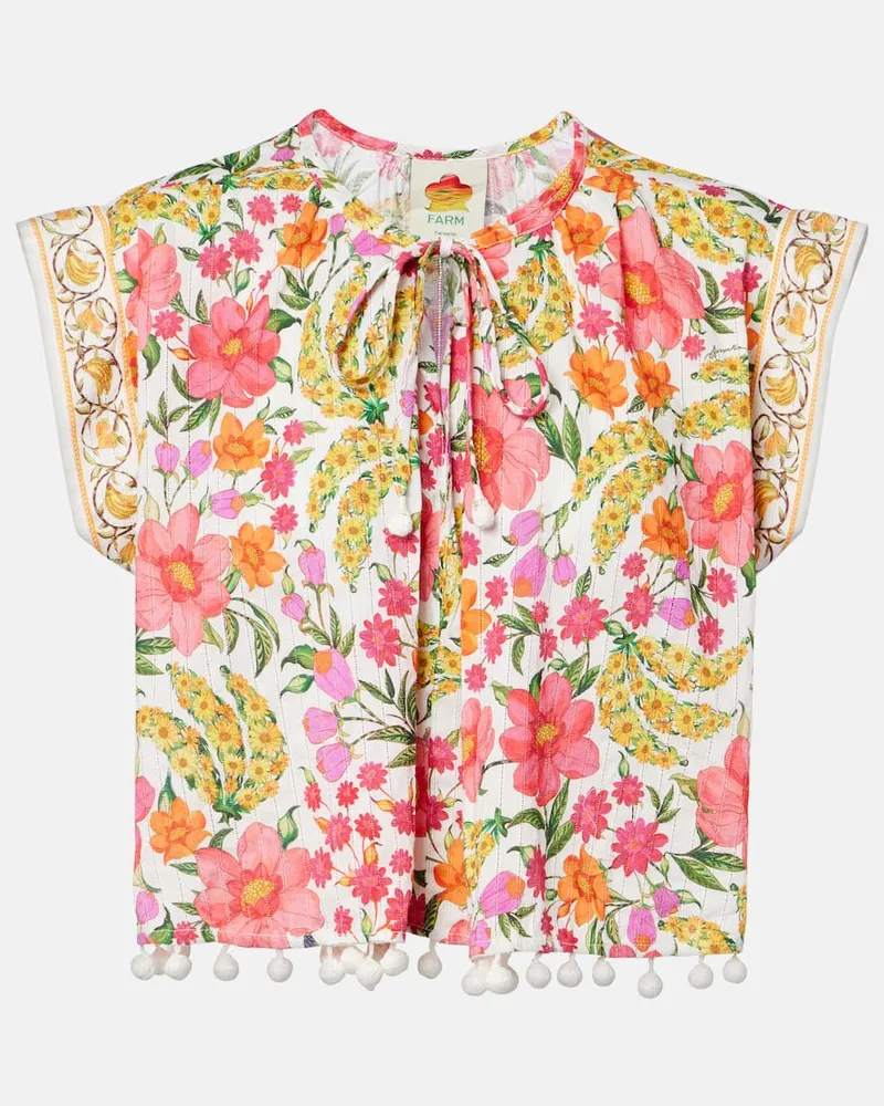 FARM Rio Bedruckte Bluse Banana Flowers aus Baumwolle Multicolor
