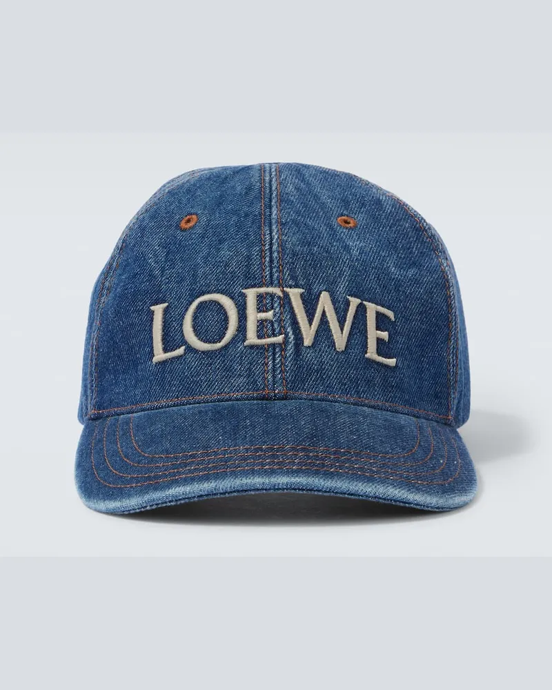 Loewe Baseballcap aus Denim Blau