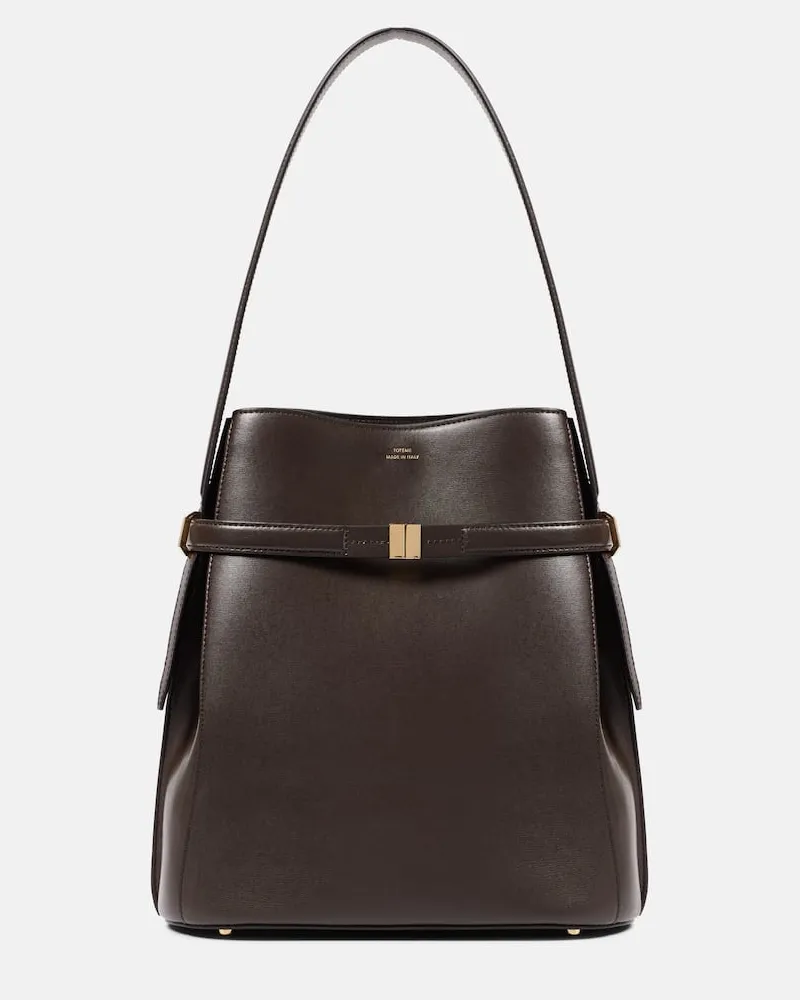 Totême Bucket Bag aus Leder Braun