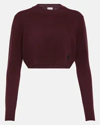 Patou Cropped-Pullover aus Wolle und Kaschmir Rot