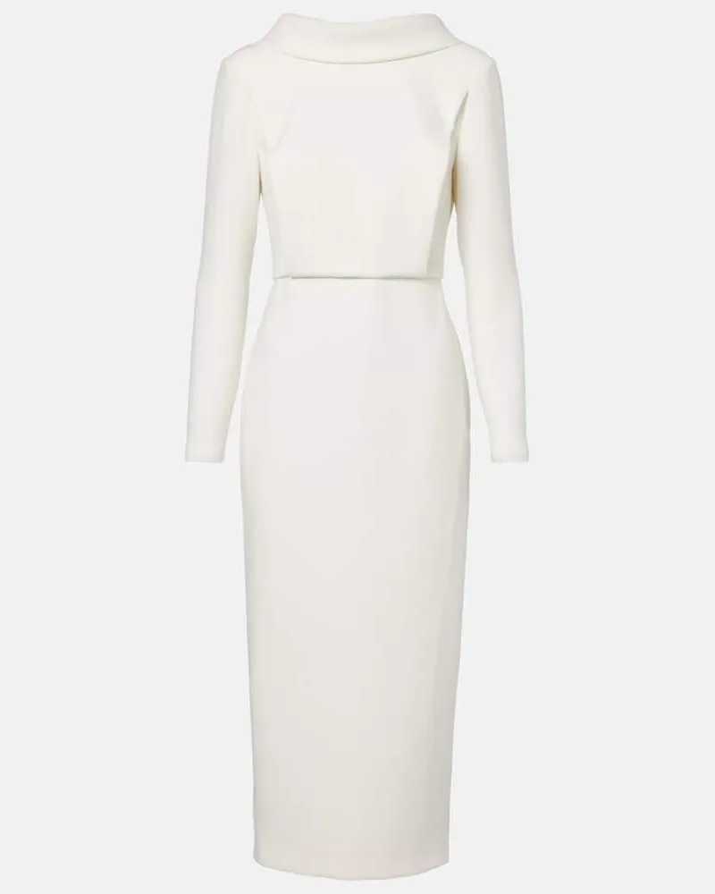 Roland Mouret Midikleid aus Crêpe Weiß