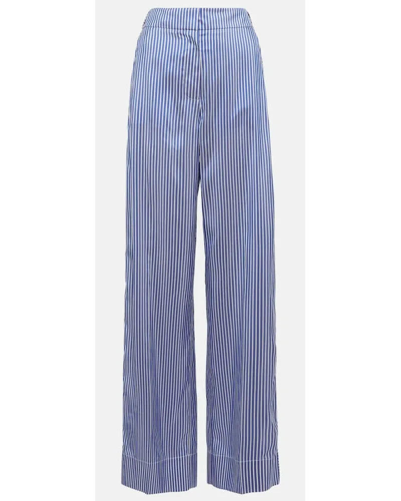 Burberry High-Rise-Hose aus Seide Blau