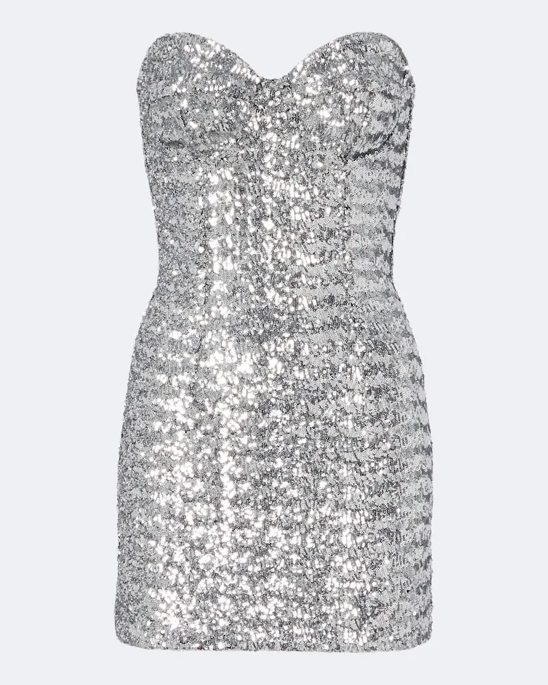 Dolce & Gabbana Minikleid mit Pailletten Silber