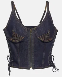 Jean Paul Gaultier Bustier-Top aus Denim Blau