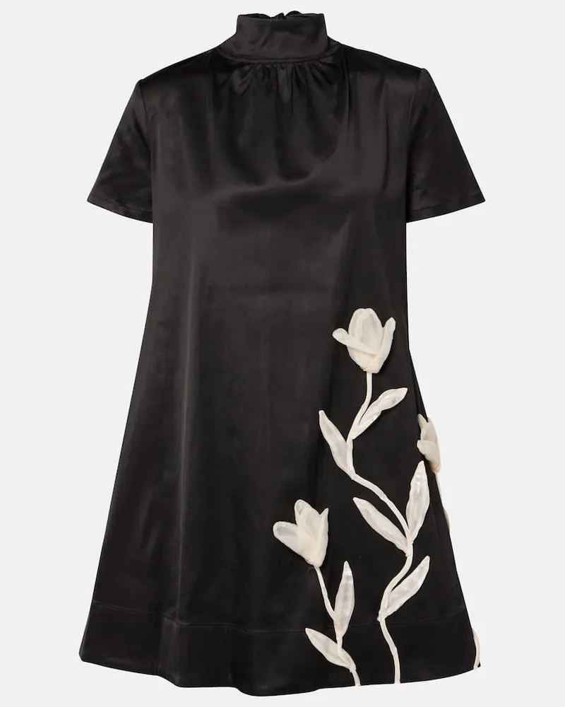 STAUD Minikleid Ilana aus Satin Schwarz
