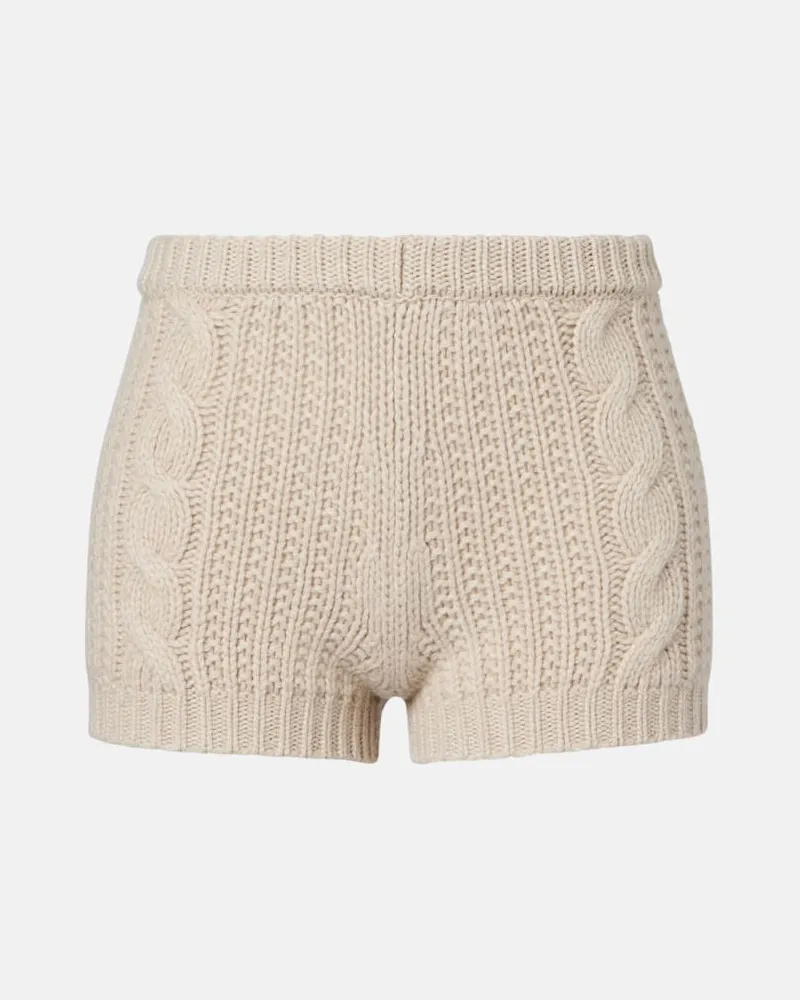 Magda Butrym Shorts aus Kaschmir Beige