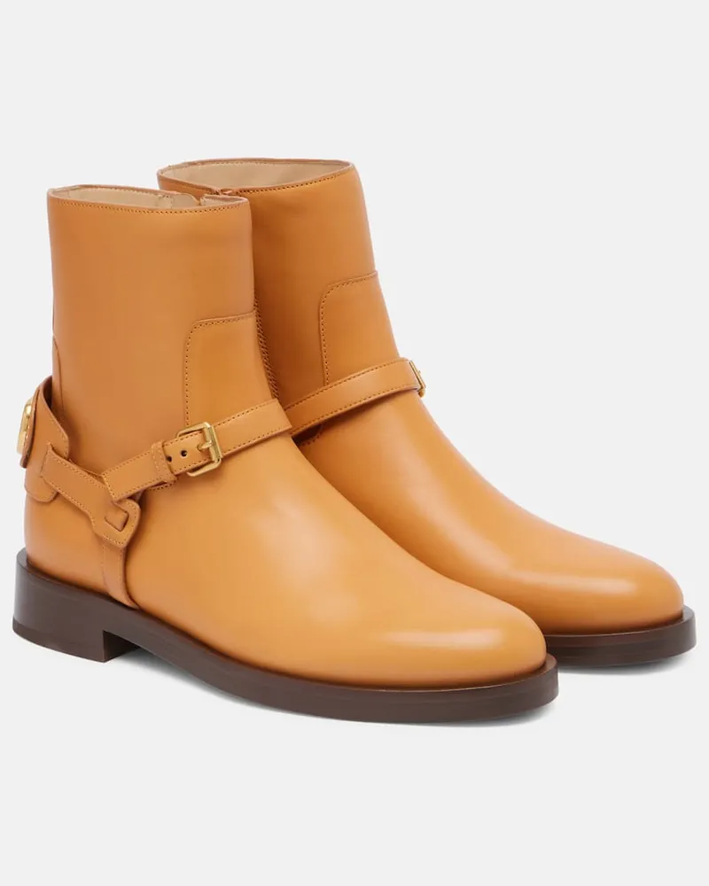 Valentino Garavani Ankle Boots VLogo aus Leder Braun
