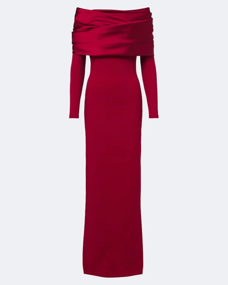 Solace London Robe Bradshaw aus Crêpe und Satin Rot