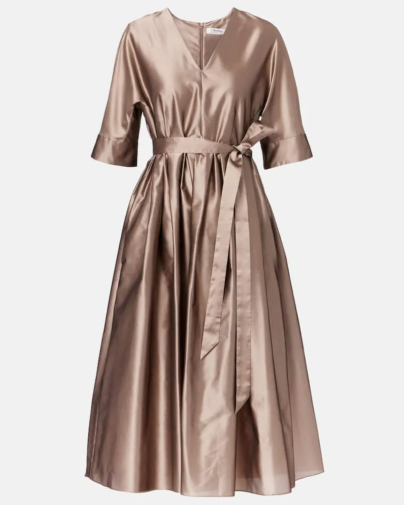 Max Mara Midikleid Viola aus Satin Braun