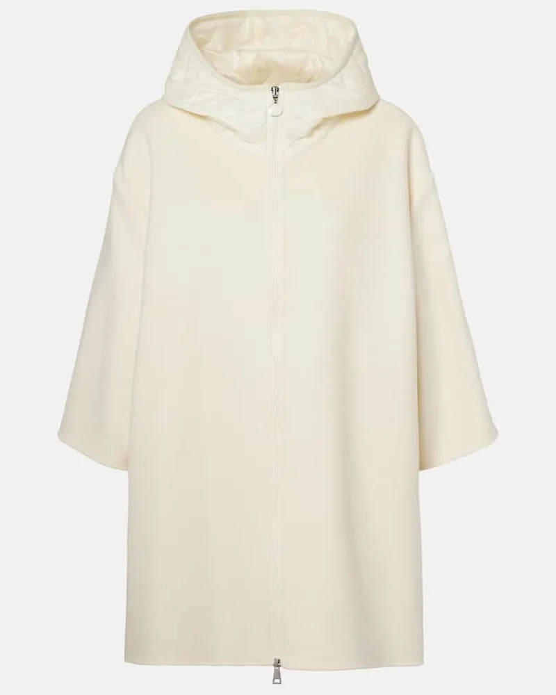 Moncler Jacke aus einem Wollgemisch Weiß