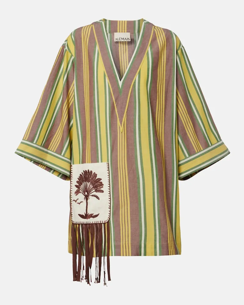 ALEMAIS Alémais Besticktes Minikleid Clover aus Baumwolle Multicolor