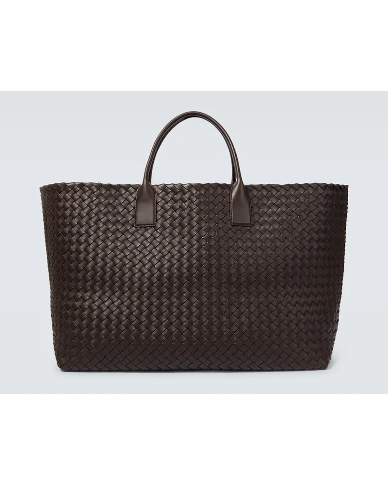 Bottega Veneta Tote Bag Cabat Maxi aus Leder Braun