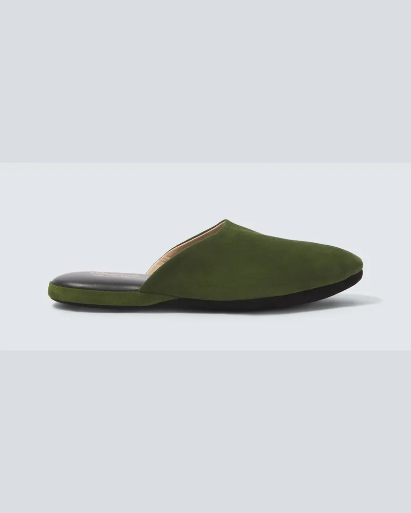Charvet Slippers aus Veloursleder Grün