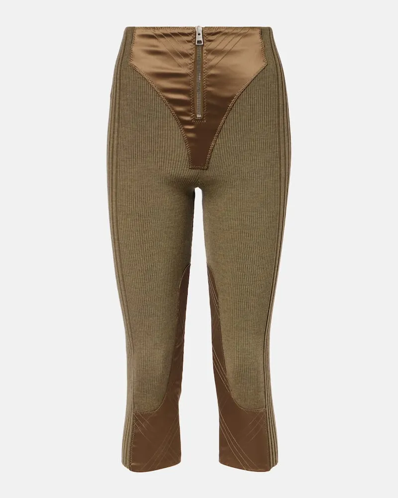 Jean Paul Gaultier Caprihose aus einem Wollgemisch Grün